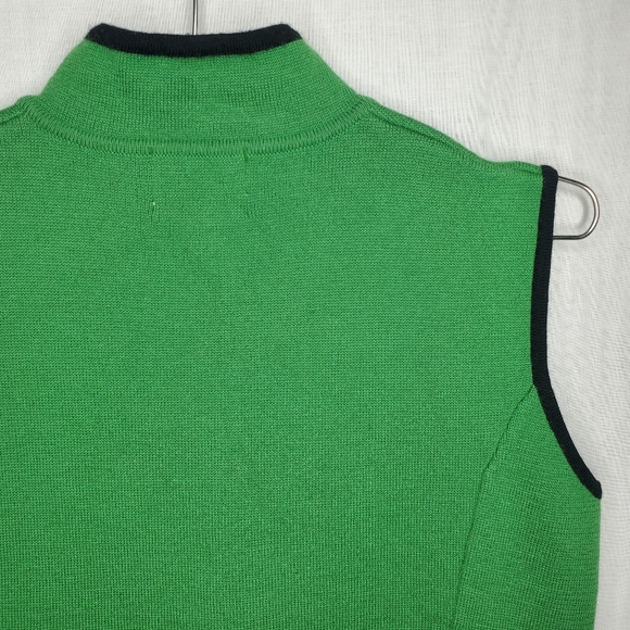 Neve 100% Wool Sweater Vest Green Zip Front Pockets Medium - Picture 4 of 7